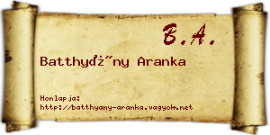 Batthyány Aranka névjegykártya